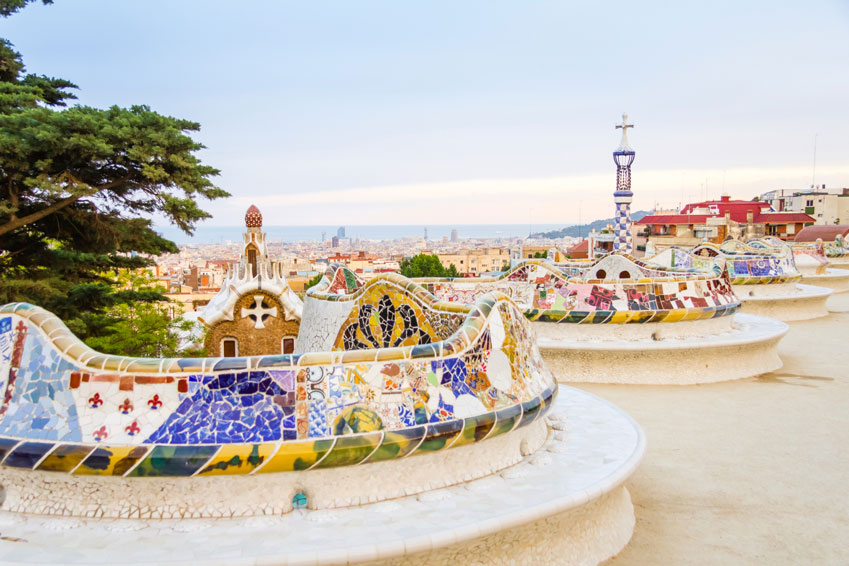 Het prachtige Parc Guel in Spanje Barcelona
