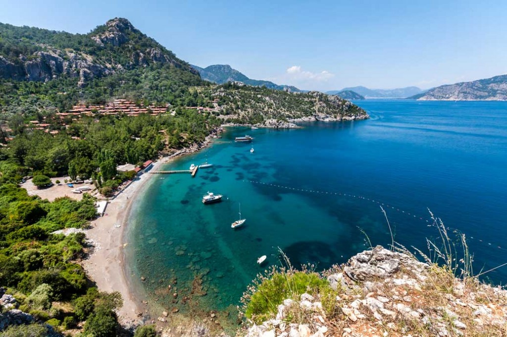 Het strand van Marmaris Turkije