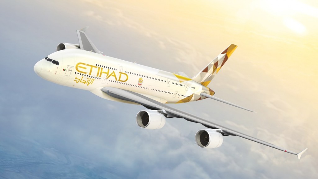 Het vliegtuig van Etihad Airways