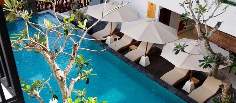 Het prachtige hotel in Seminyak op Bali