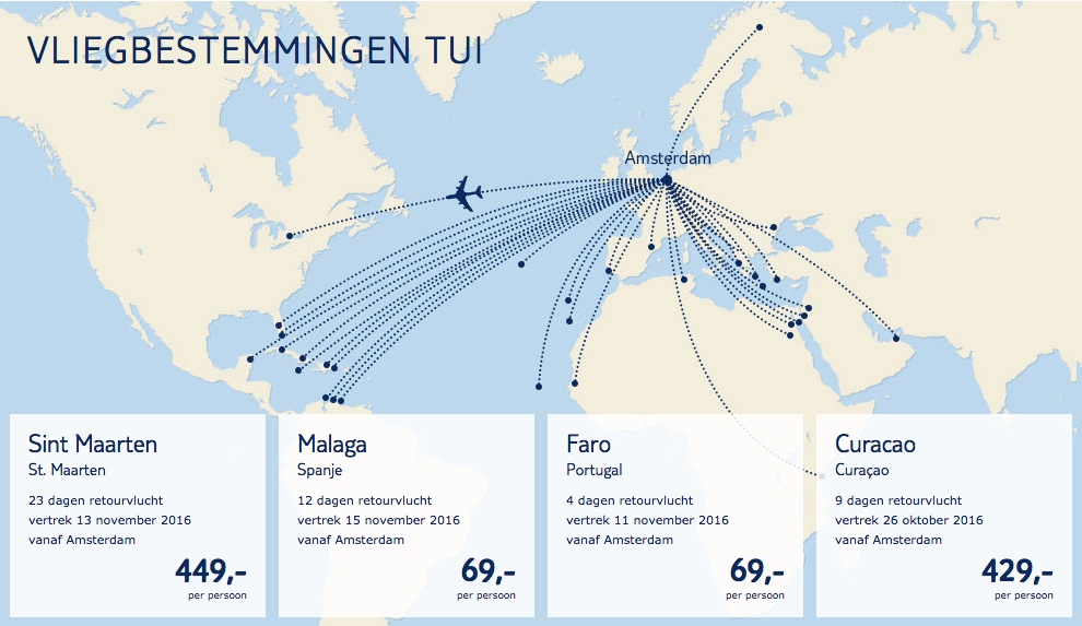 Vliegticket bestemmingen TUI Fly